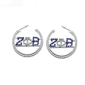 Zeta Phi Beta Sorority Hoop Rhinestone Earrings